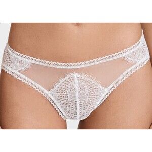 NEW Thistle and Spire Thong Womens XL Ivory Lace Mirage Sheer Panties Bridal